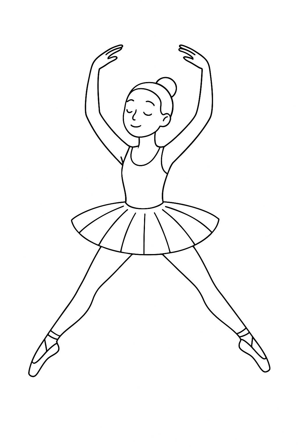 Desenho de Bailarina para colorir e imprimir: número 14