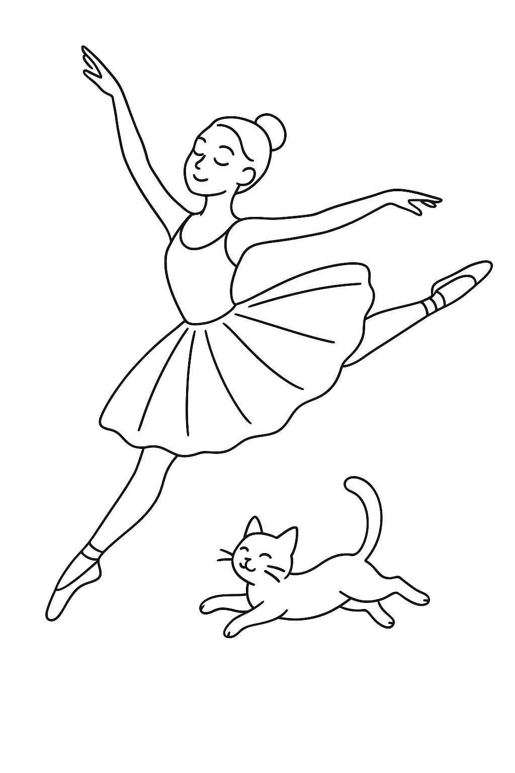Desenho de Bailarina para colorir e imprimir: número 15