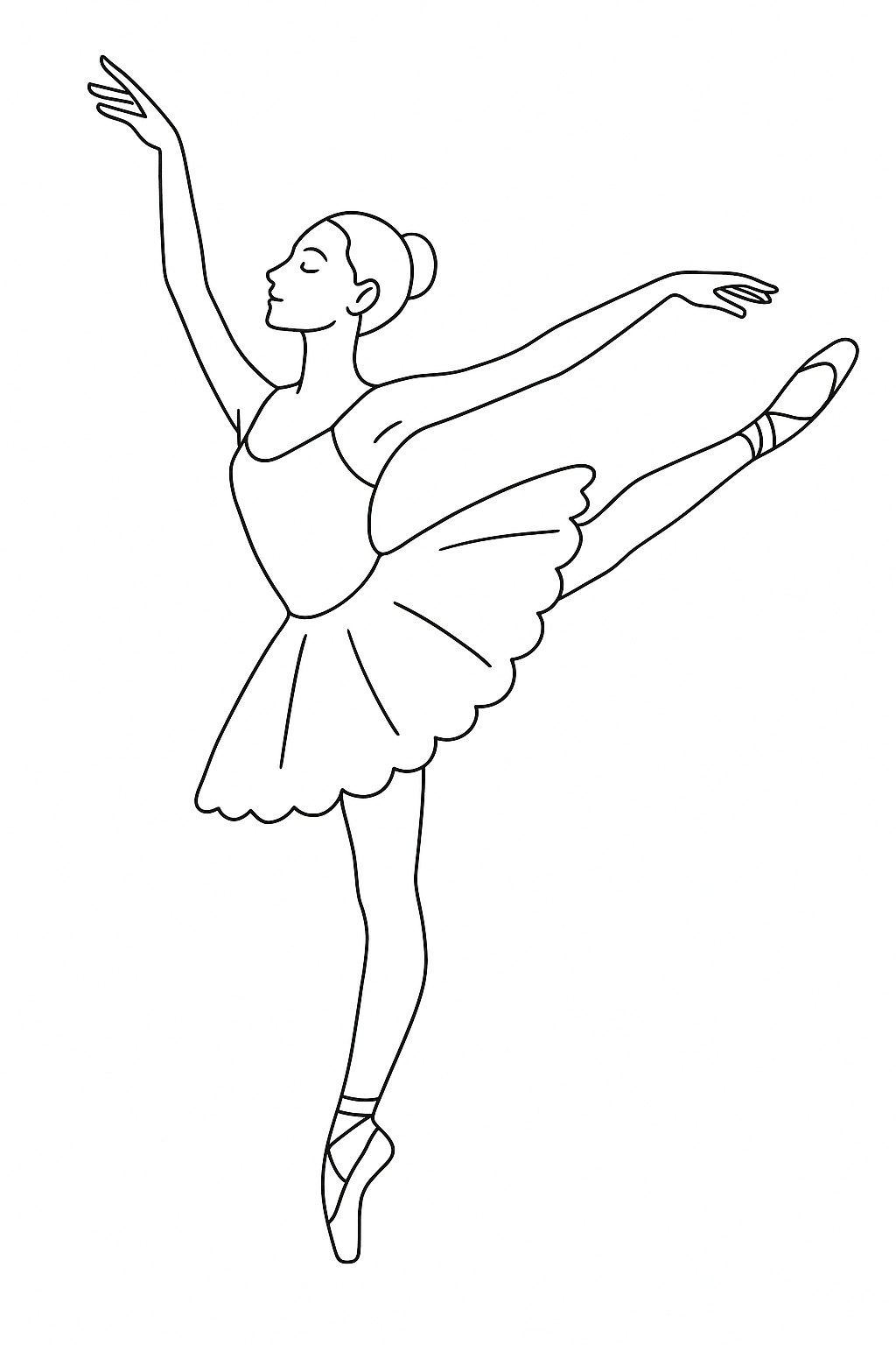 Desenho de Bailarina para colorir e imprimir: número 16