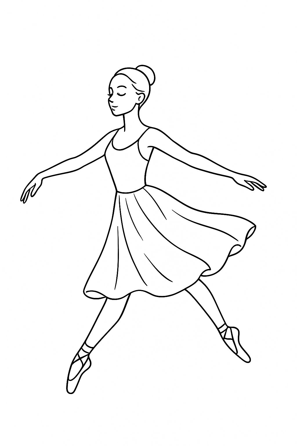 Desenho de Bailarina para colorir e imprimir: número 17