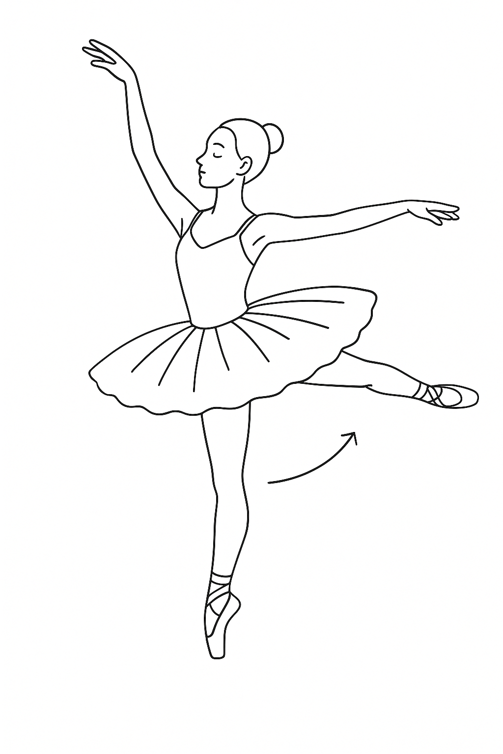 Desenho de Bailarina para colorir e imprimir: número 18