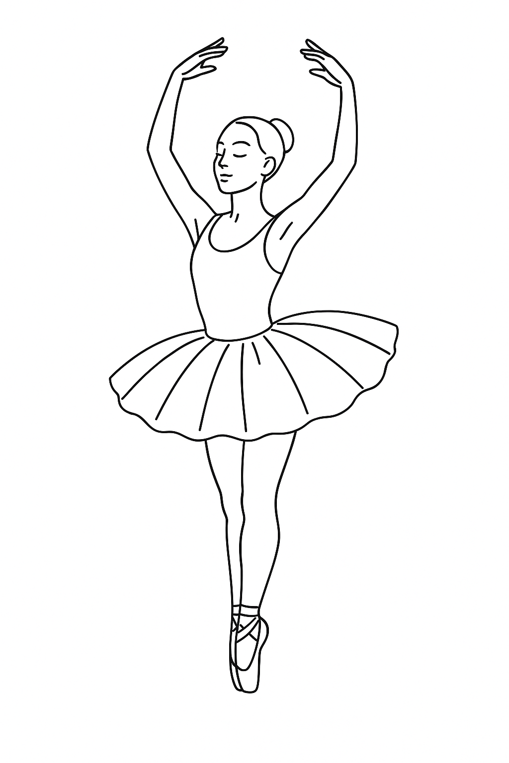 Desenho de Bailarina para colorir e imprimir: número 19
