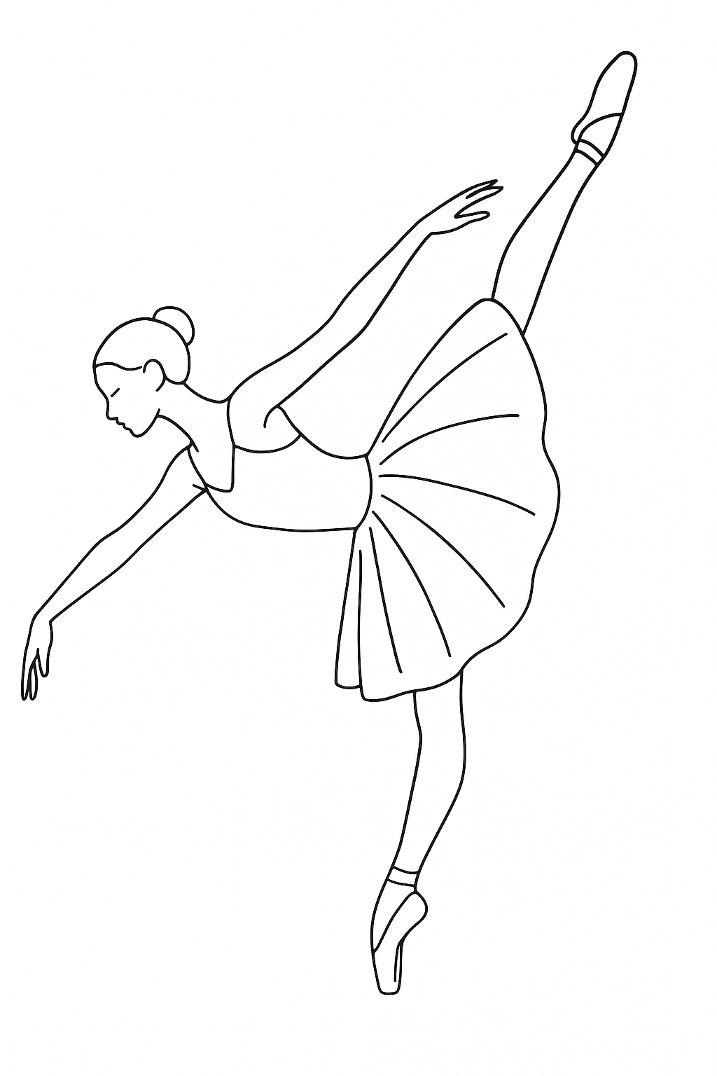 Desenho de Bailarina para colorir e imprimir: número 20