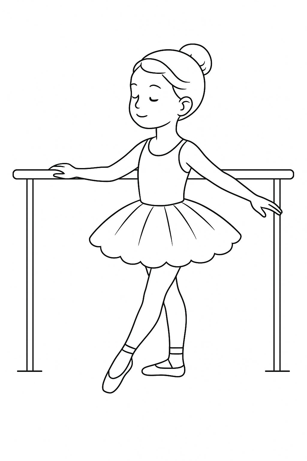 Desenho de Bailarina para colorir e imprimir: número 21