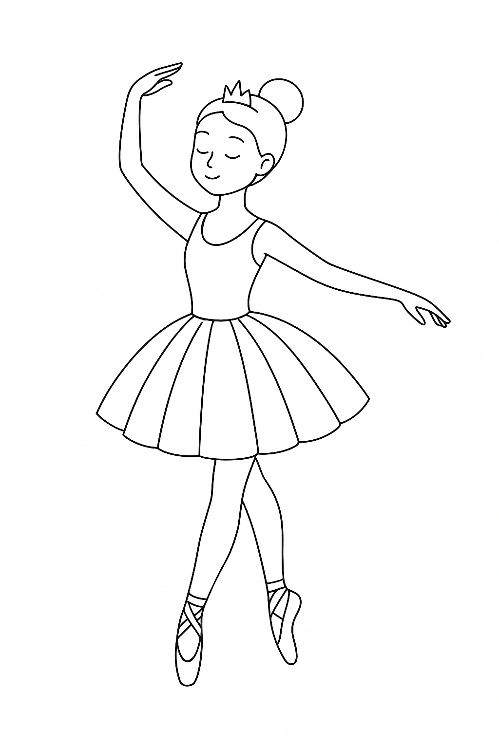 Desenho de Bailarina para colorir e imprimir: número 22