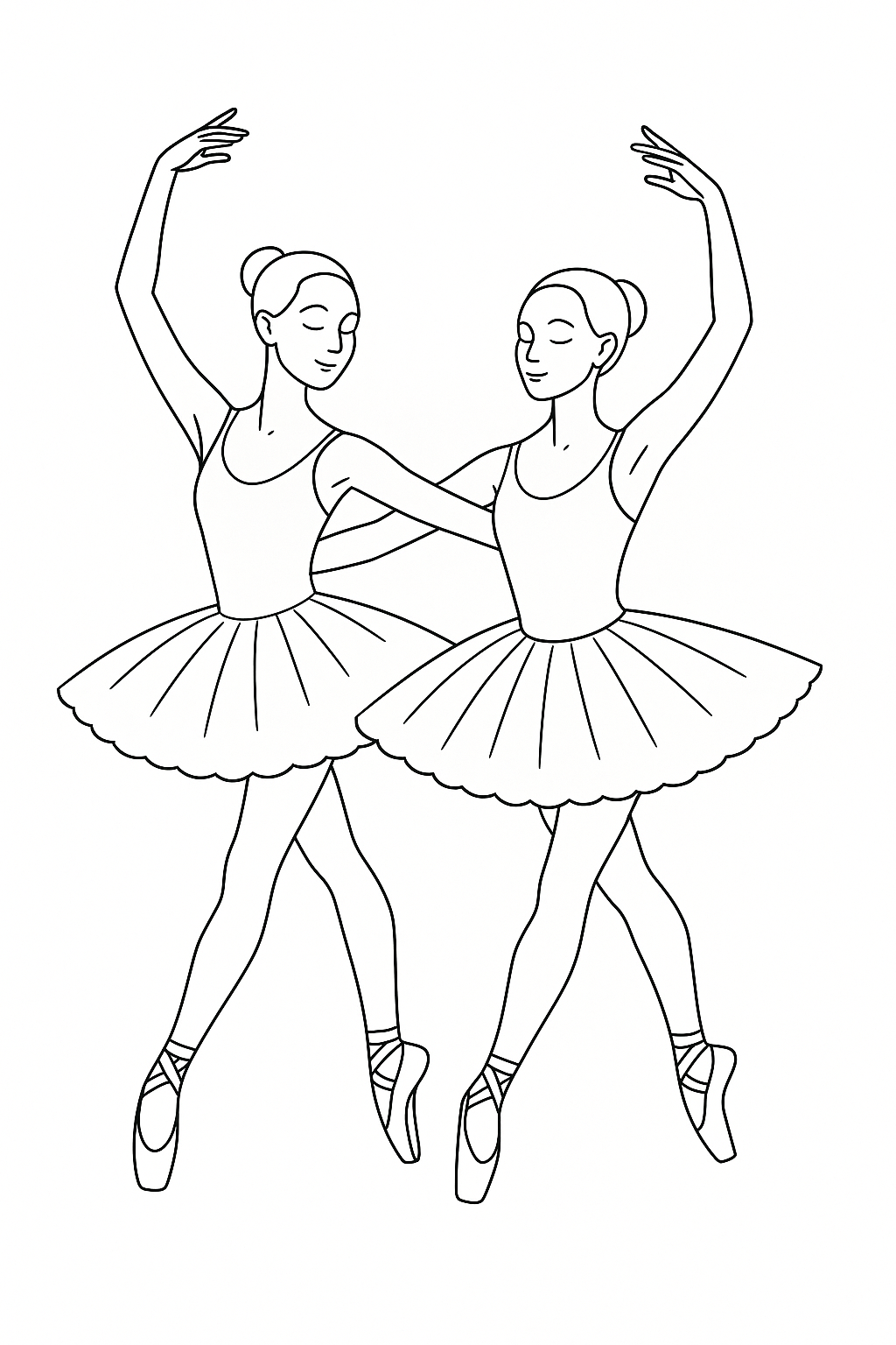Desenho de Bailarina para colorir e imprimir: número 23
