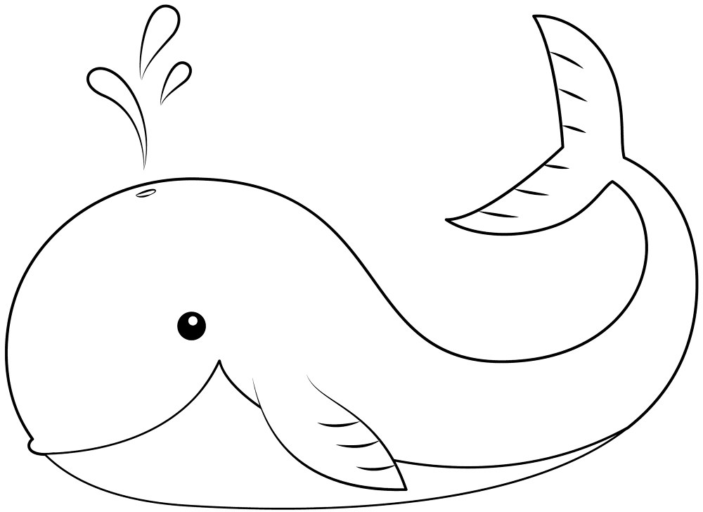 Desenho de Baleias para colorir e imprimir: número 4