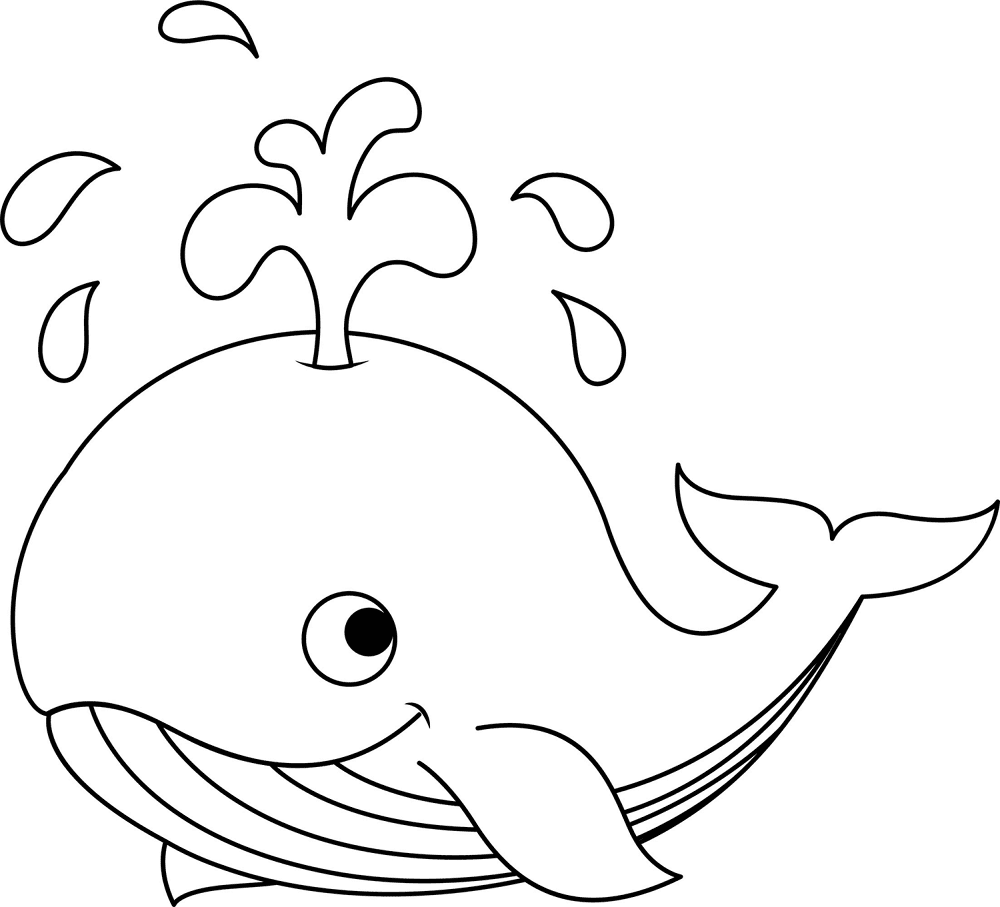 Desenho de Baleias para colorir e imprimir: número 7