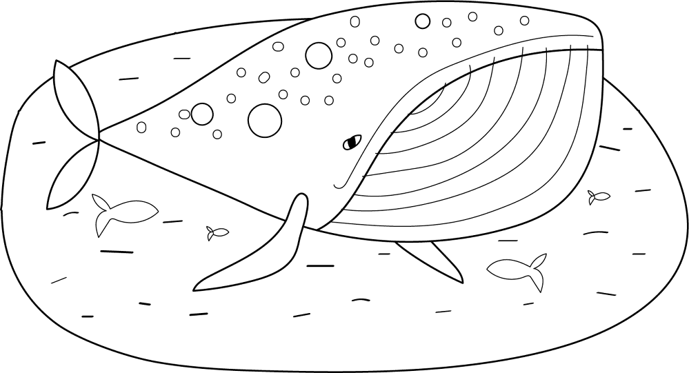 Desenho de Baleias para colorir e imprimir: número 8