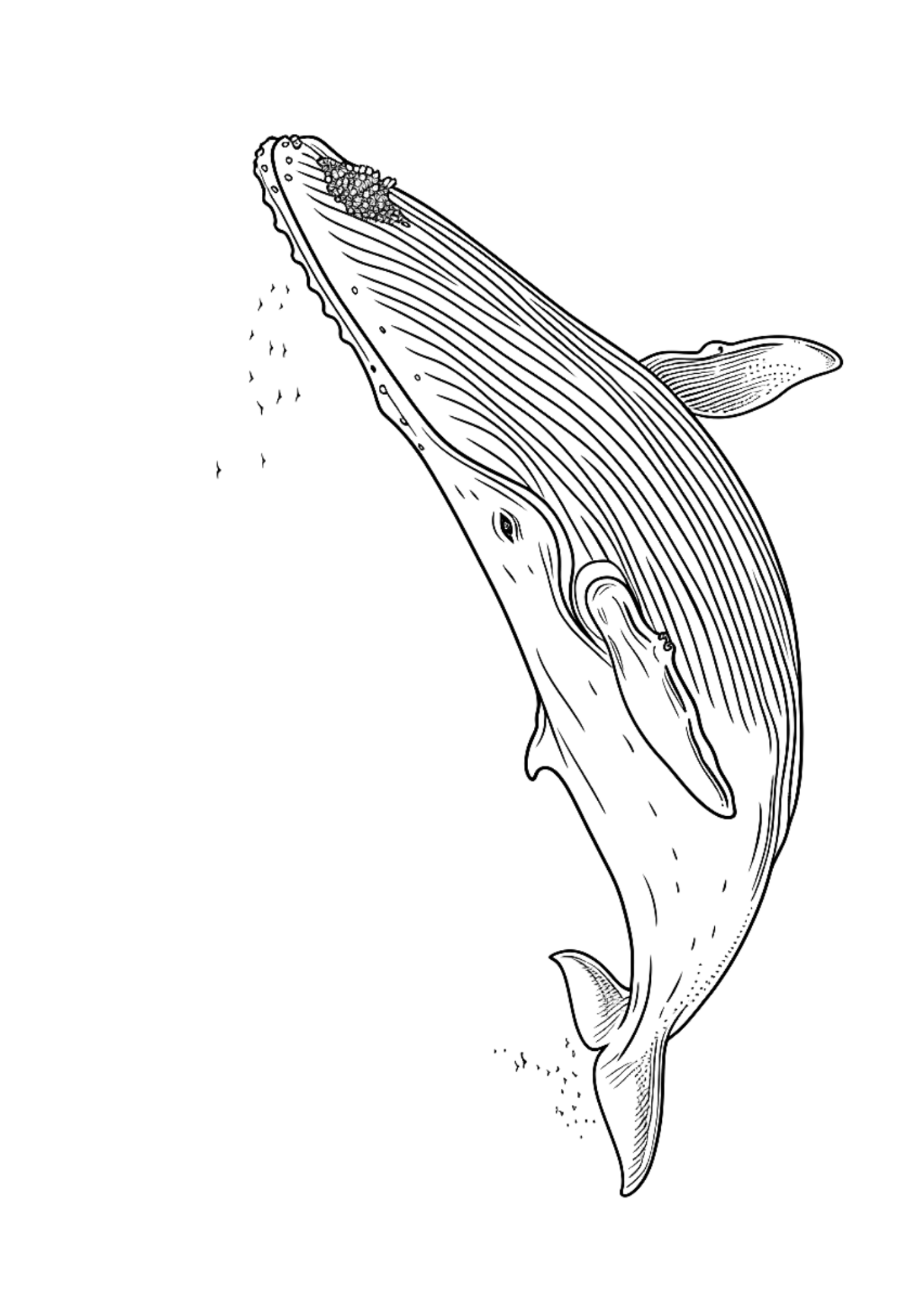 Desenho de Baleias para colorir e imprimir: número 22