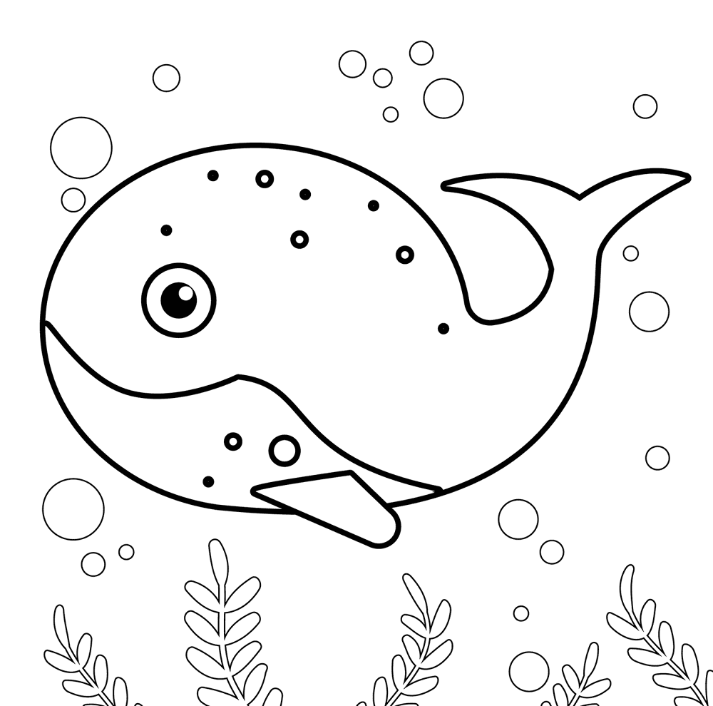Desenho de Baleias para colorir