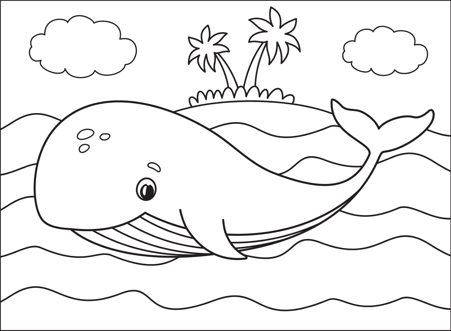 Desenho de Baleias para colorir