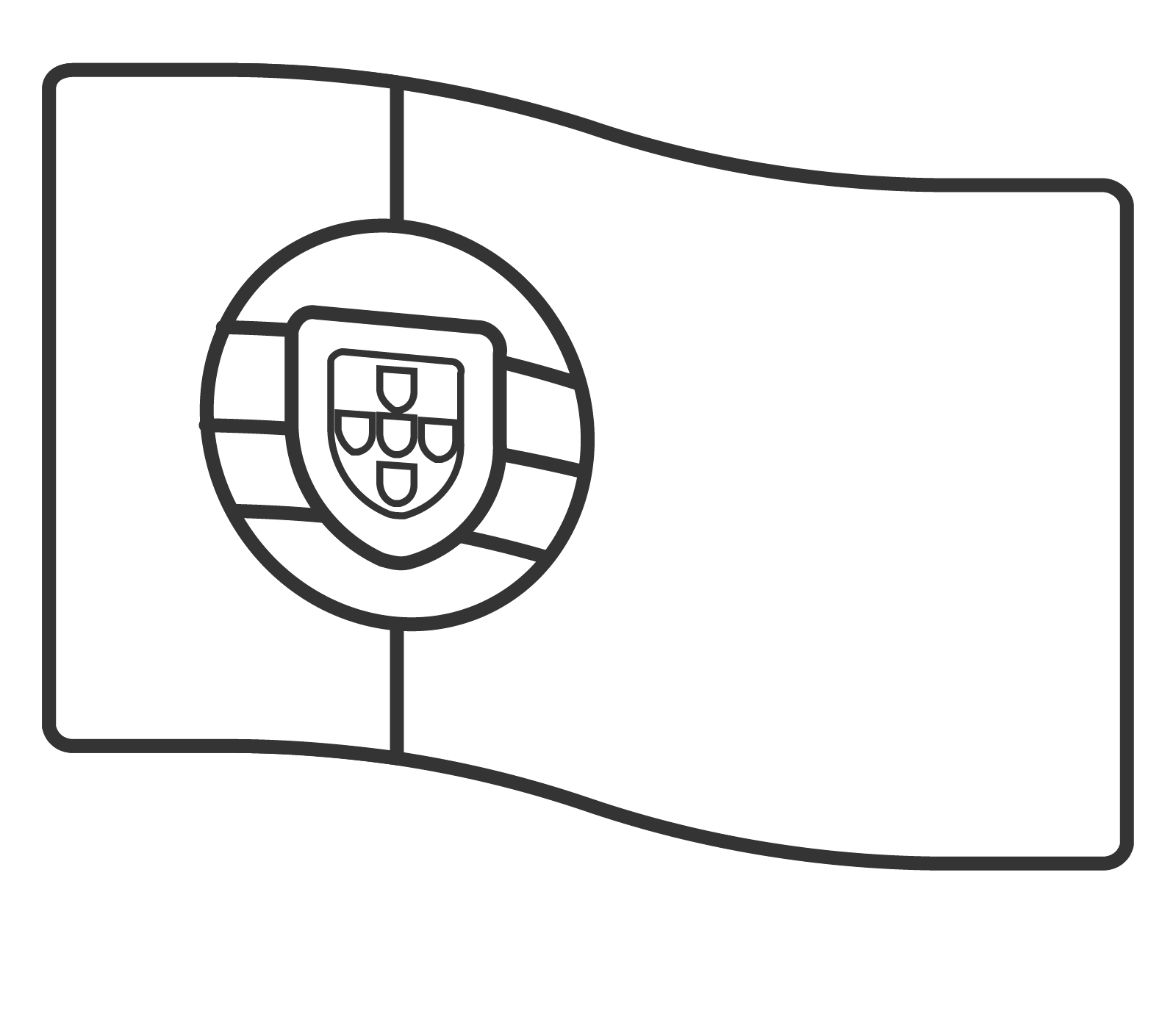 Desenho de Bandeira de Portugal para colorir e imprimir: número 3