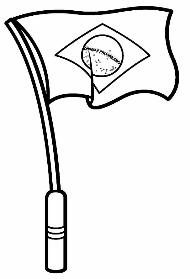 Desenho de Bandeira do Brasil para colorir e imprimir: número 9