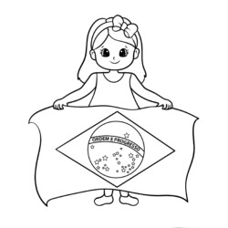 Desenho de Bandeira do Brasil para colorir e imprimir: número 14