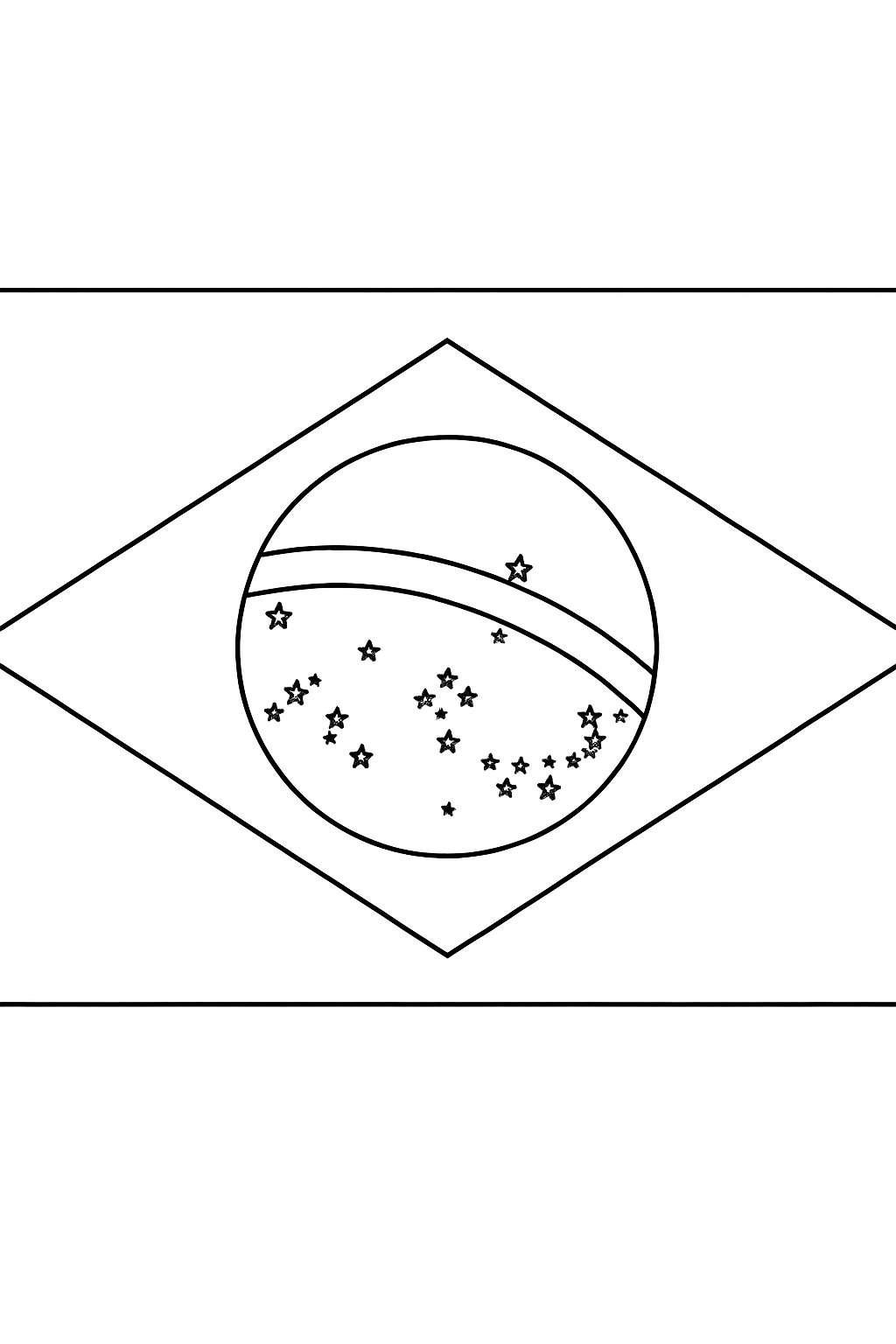 Desenho de Bandeira do Brasil para colorir e imprimir: número 19