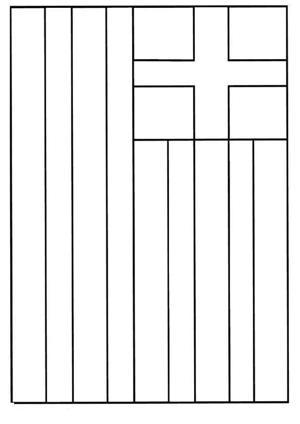 Desenho de Bandeiras para colorir e imprimir: número 6