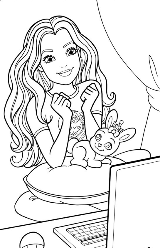 Desenho de Barbie para colorir e imprimir: número 1