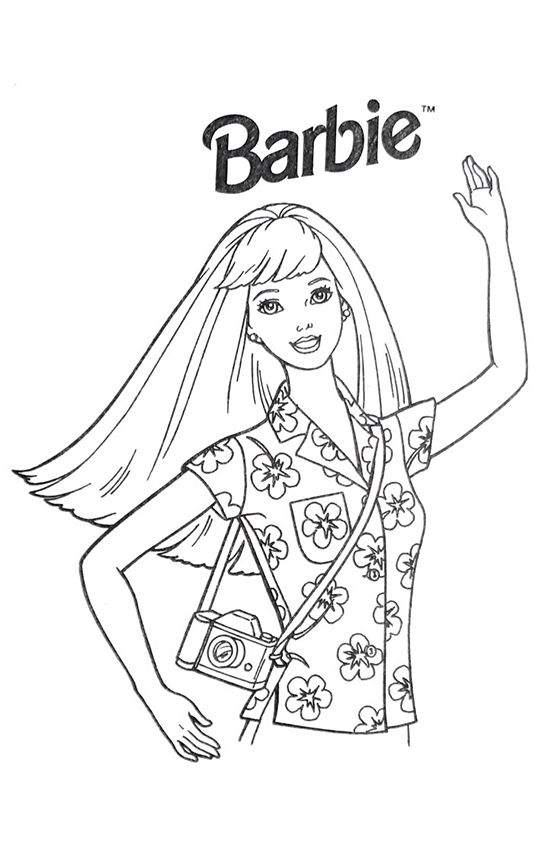 Desenho de Barbie para colorir e imprimir: número 3