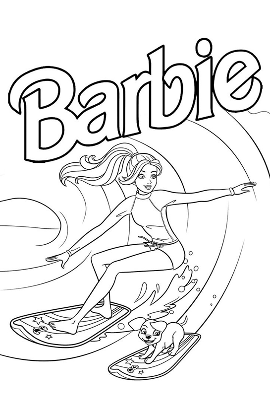 Desenho de Barbie para colorir e imprimir: número 4