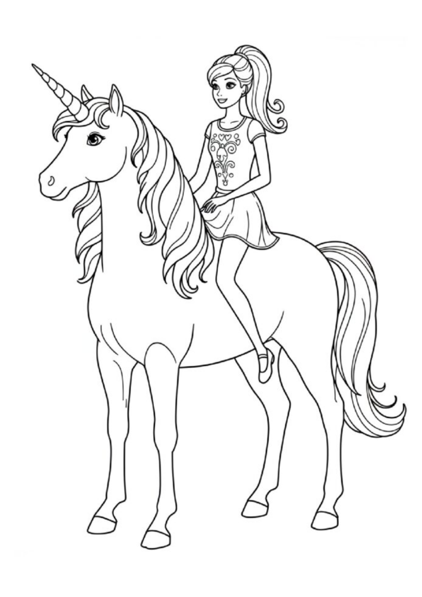 Desenho de Barbie para colorir e imprimir: número 5