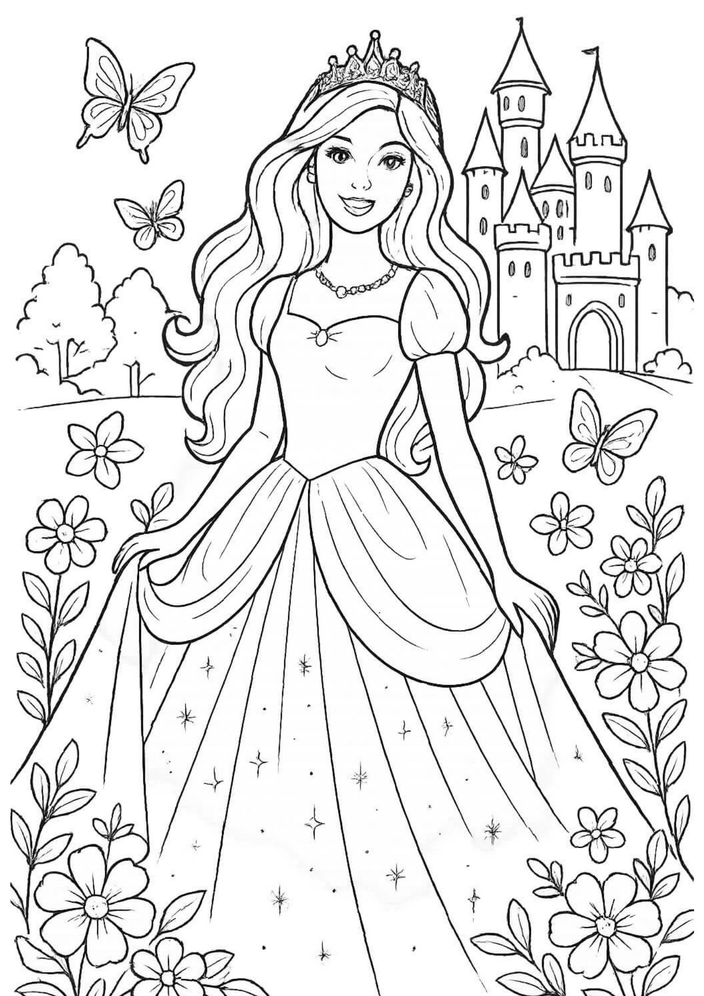 Desenho de Barbie para colorir e imprimir: número 6