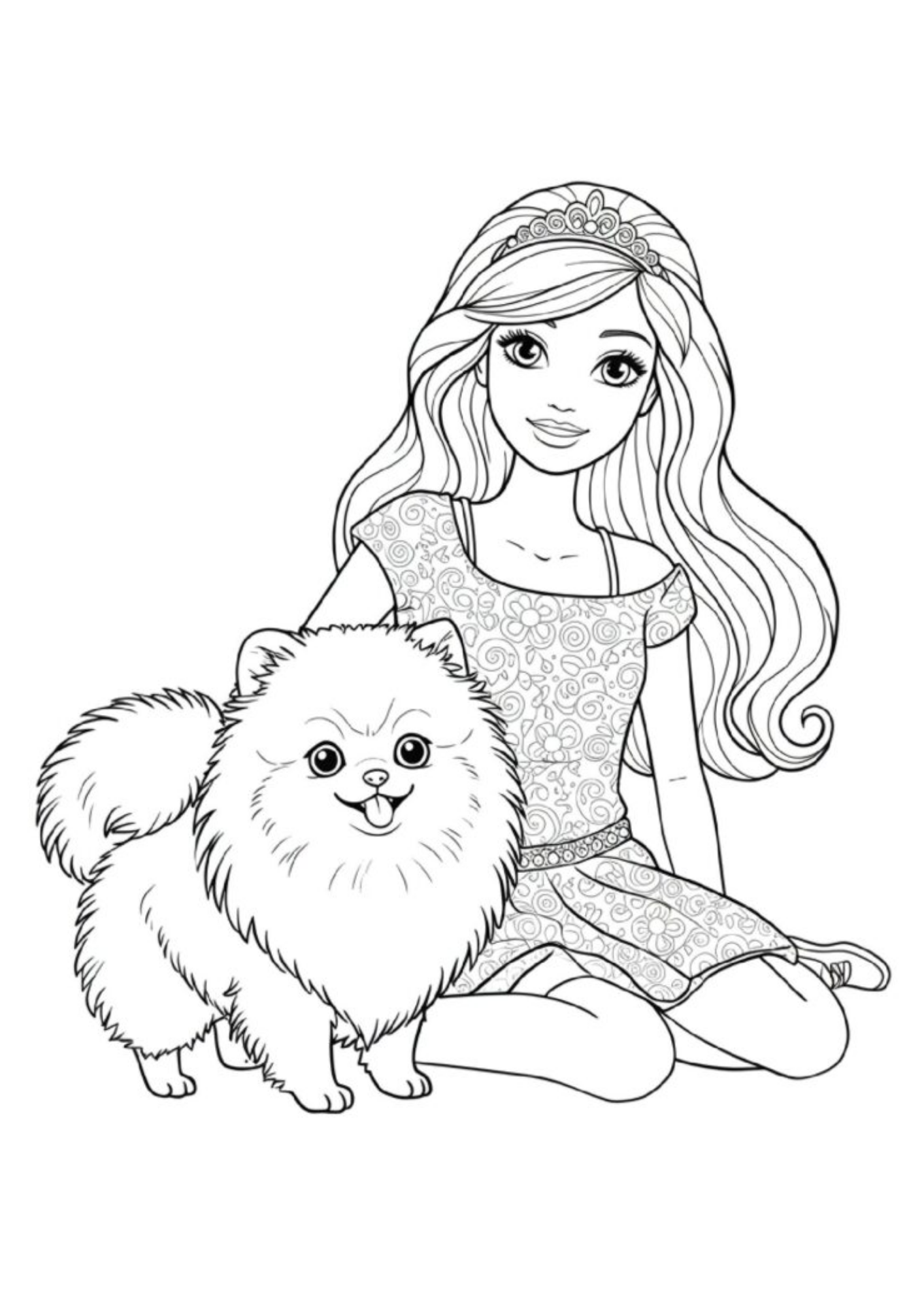 Desenho de Barbie para colorir e imprimir: número 7