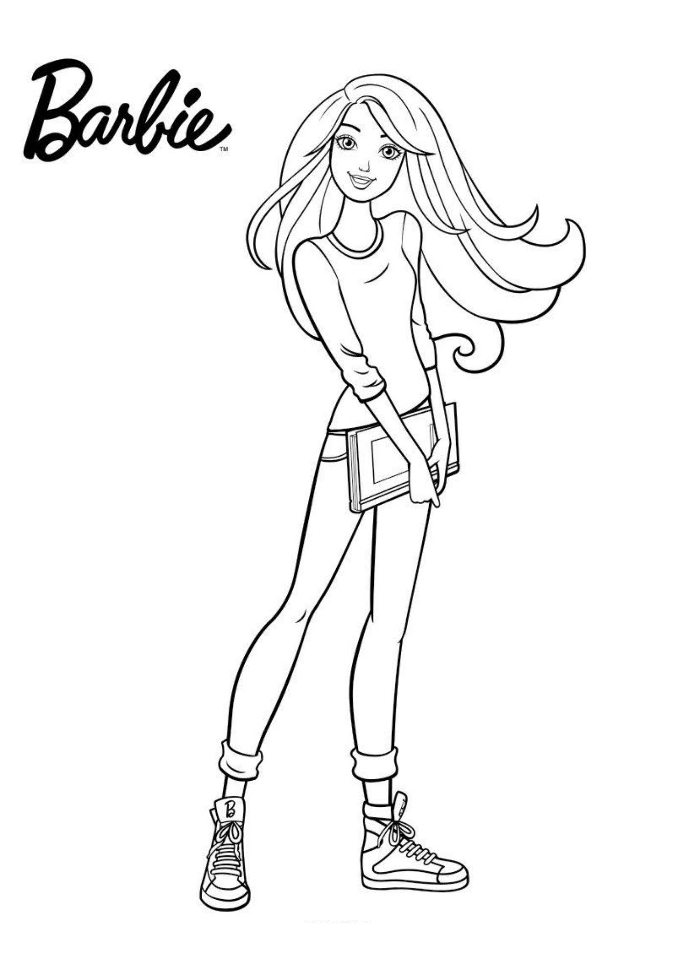 Desenho de Barbie para colorir e imprimir: número 8