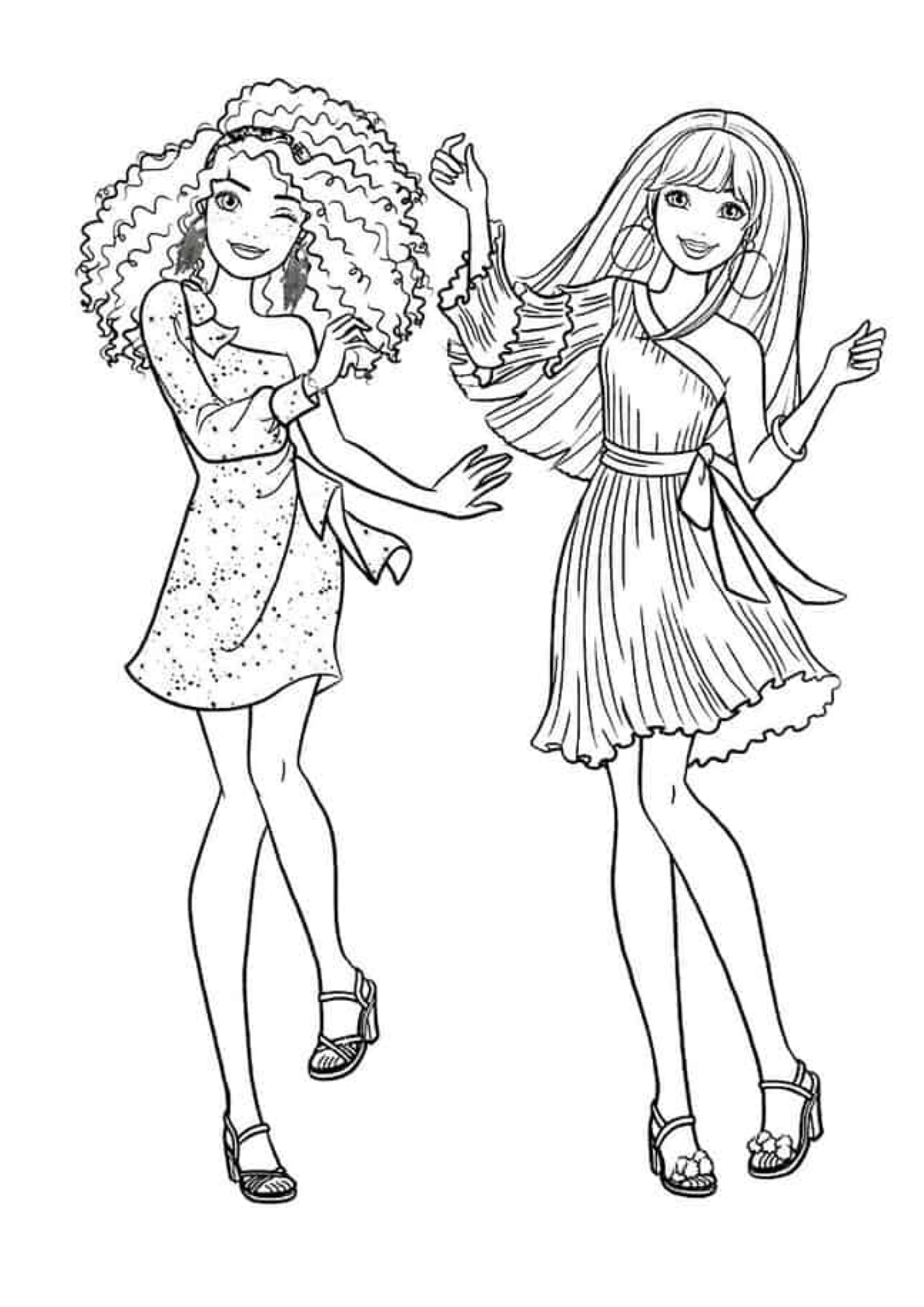 Desenho de Barbie para colorir e imprimir: número 9
