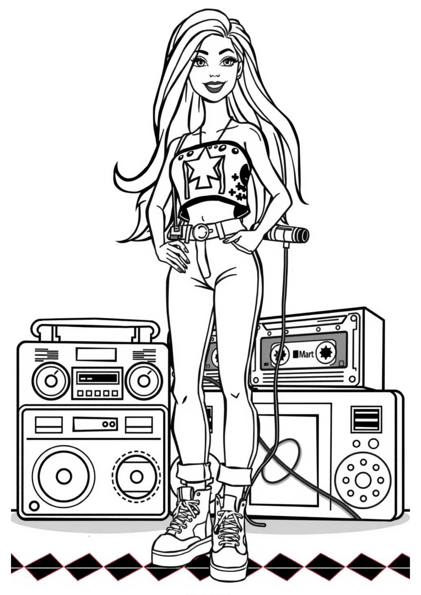 Desenho de Barbie para colorir e imprimir: número 10