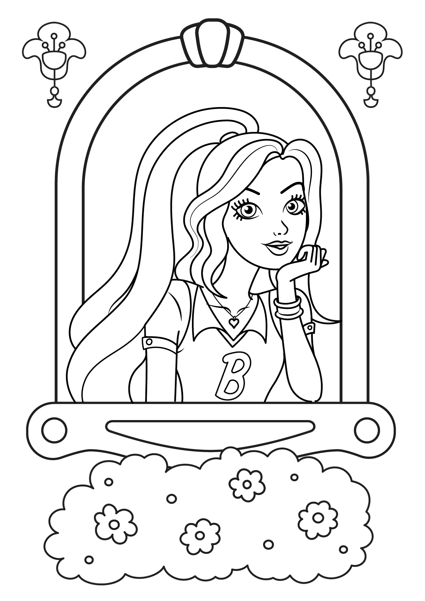 Desenho de Barbie para colorir e imprimir: número 14