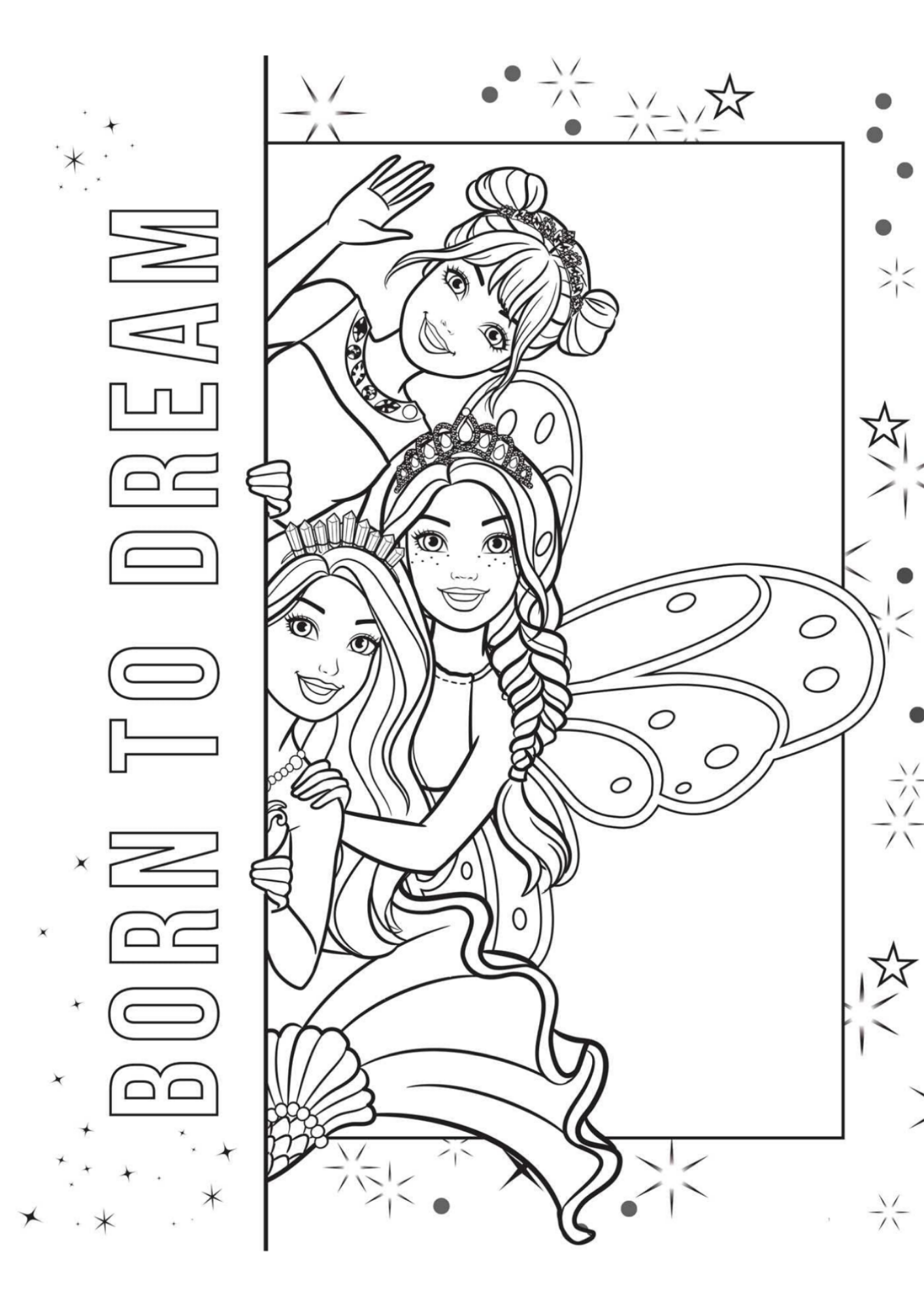 Desenho de Barbie para colorir e imprimir: número 18