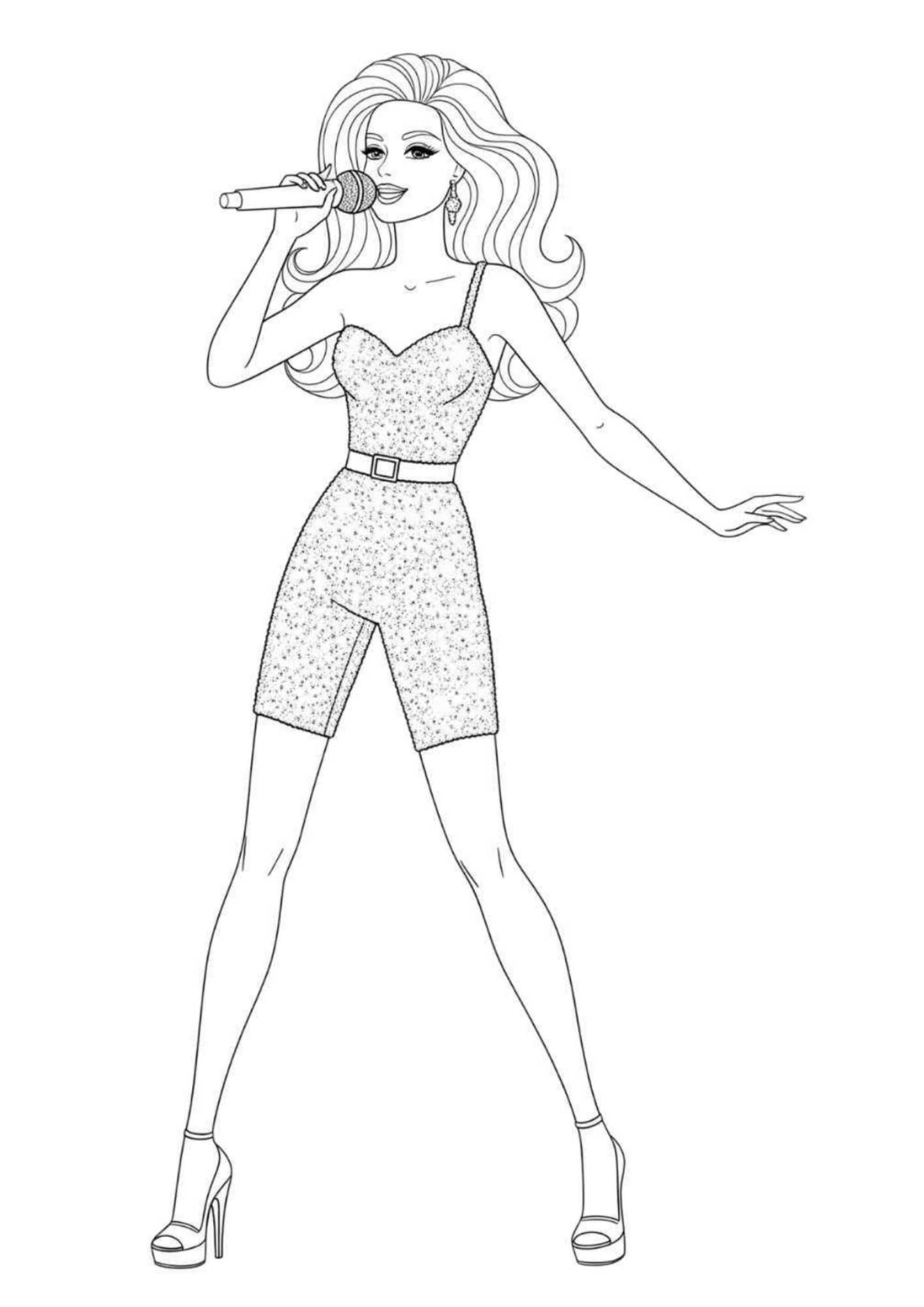Desenho de Barbie para colorir e imprimir: número 19