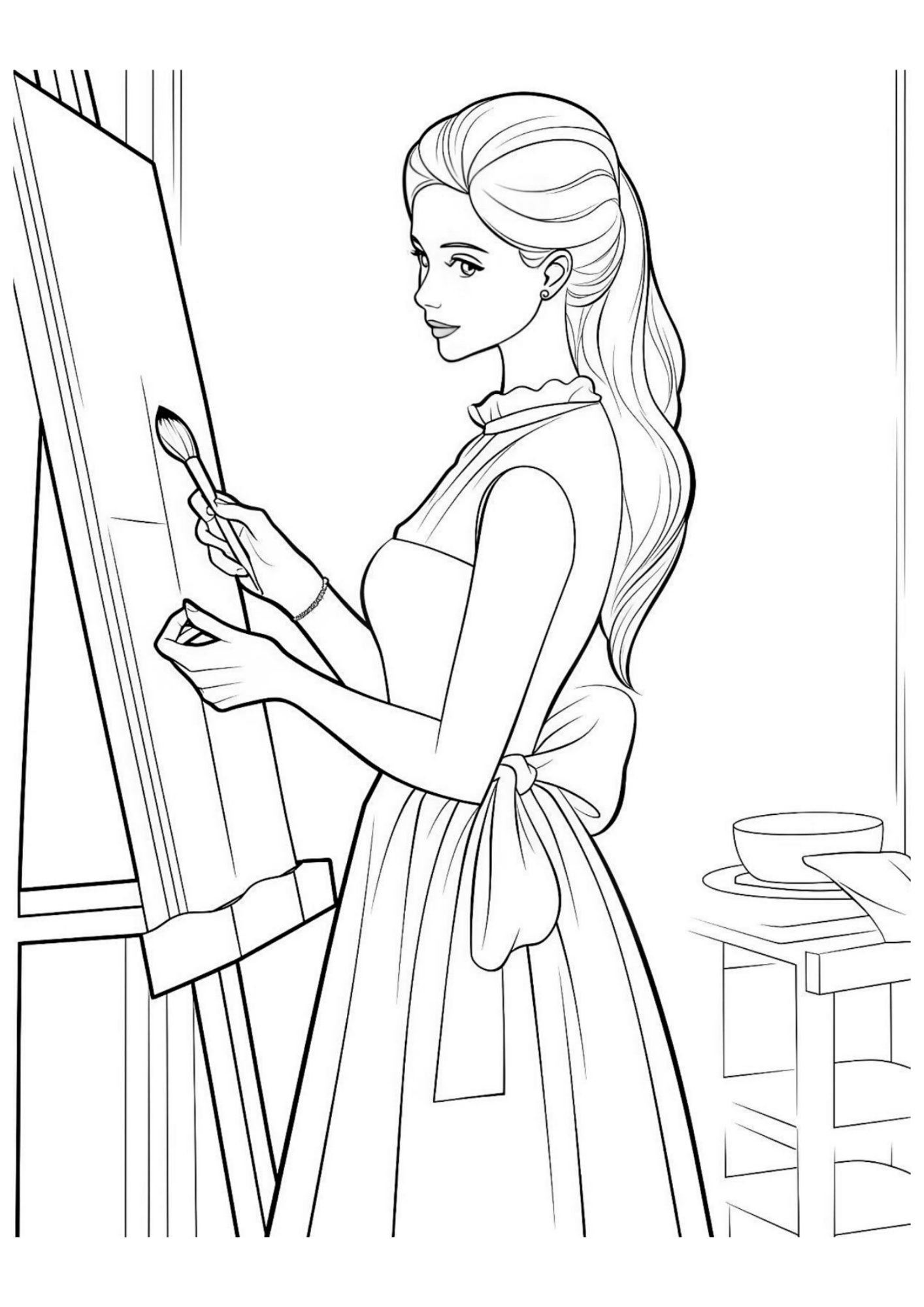 Desenho de Barbie para colorir e imprimir: número 21