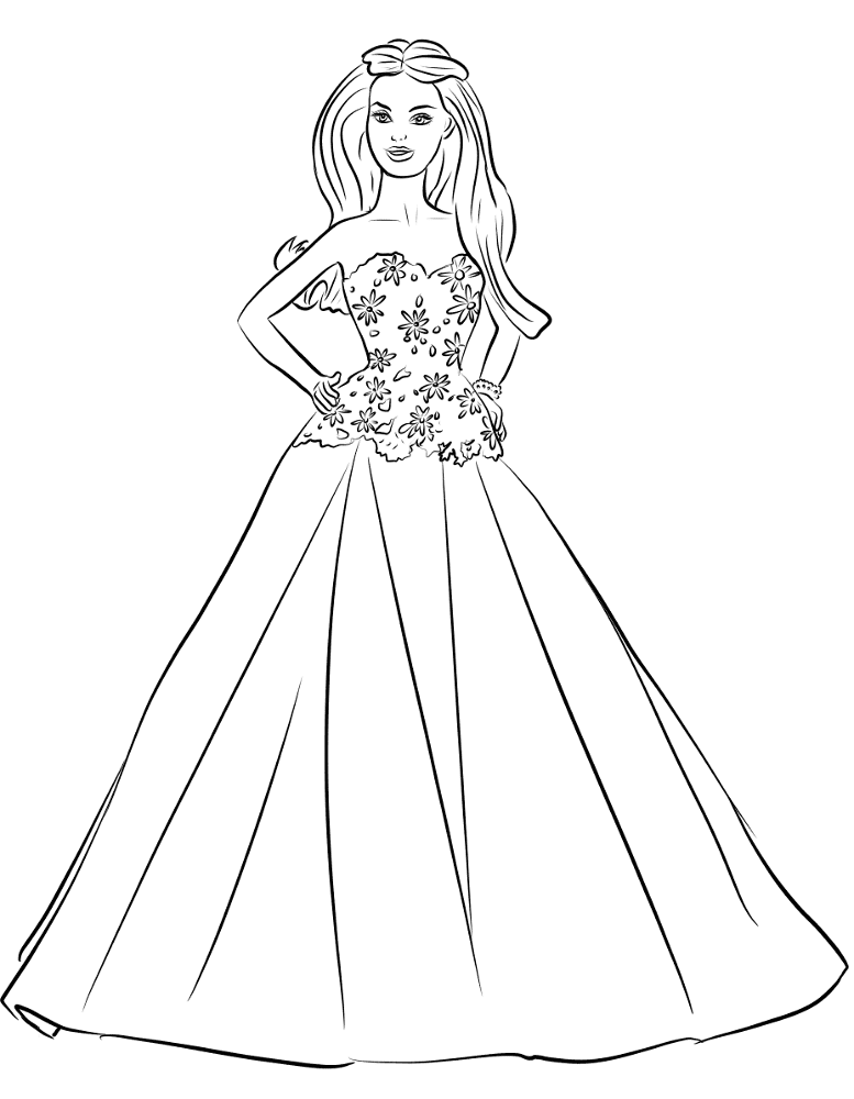 Desenho de Barbie para colorir e imprimir: número 23