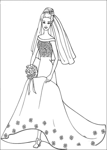 Desenho de Barbie para colorir e imprimir: número 26
