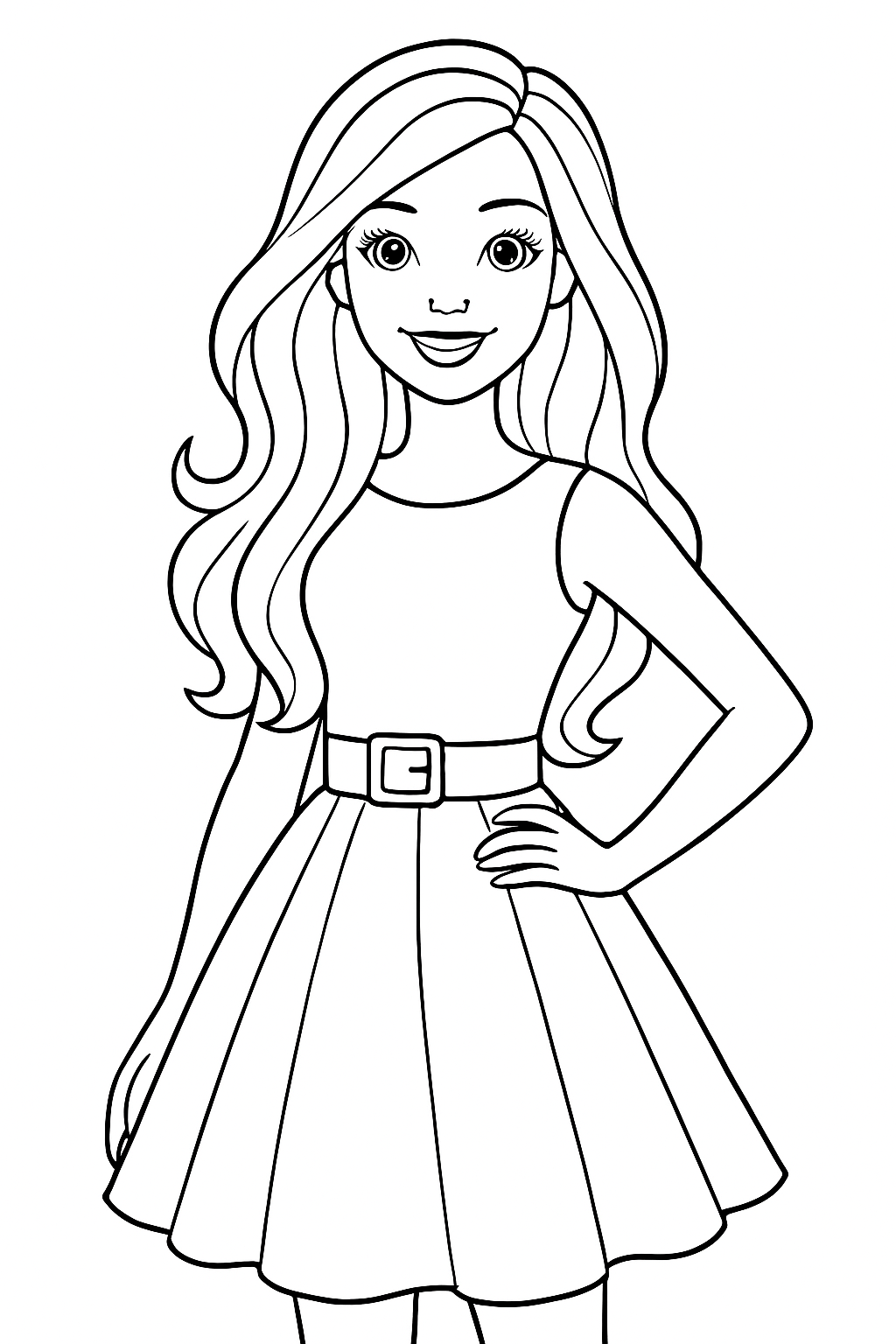 Desenho de Barbie para colorir e imprimir: número 27