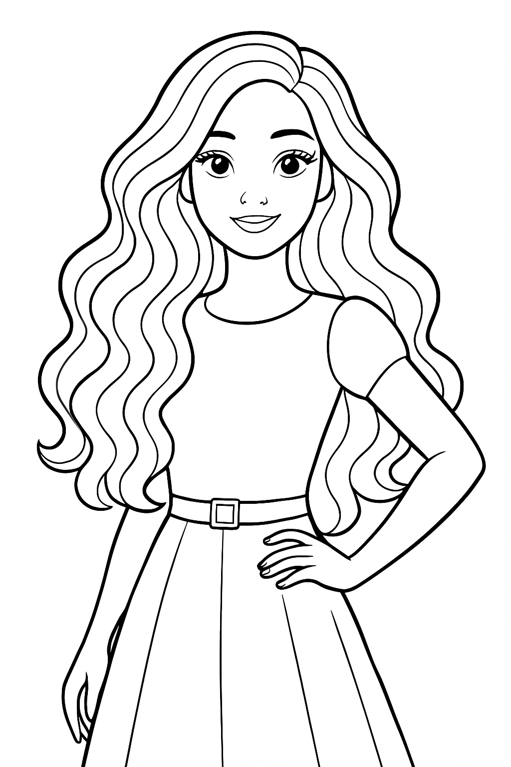 Desenho de Barbie para colorir e imprimir: número 28
