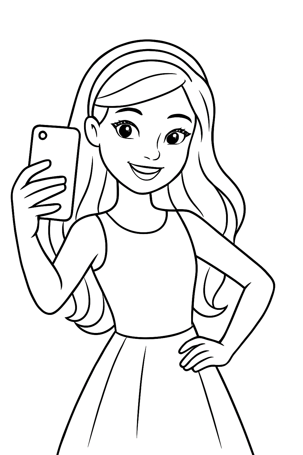 Desenho de Barbie para colorir e imprimir: número 30
