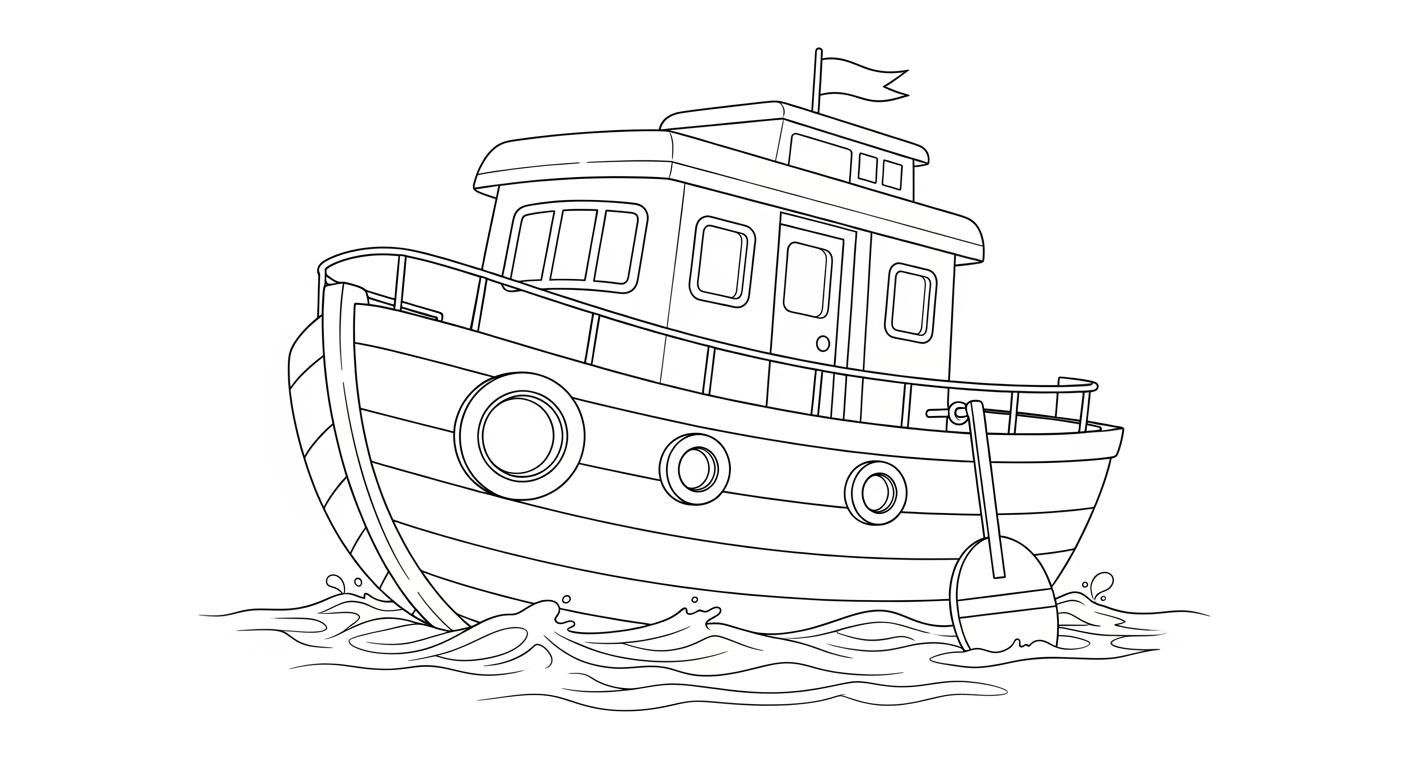 Desenho de Barcos para colorir e imprimir: número 2