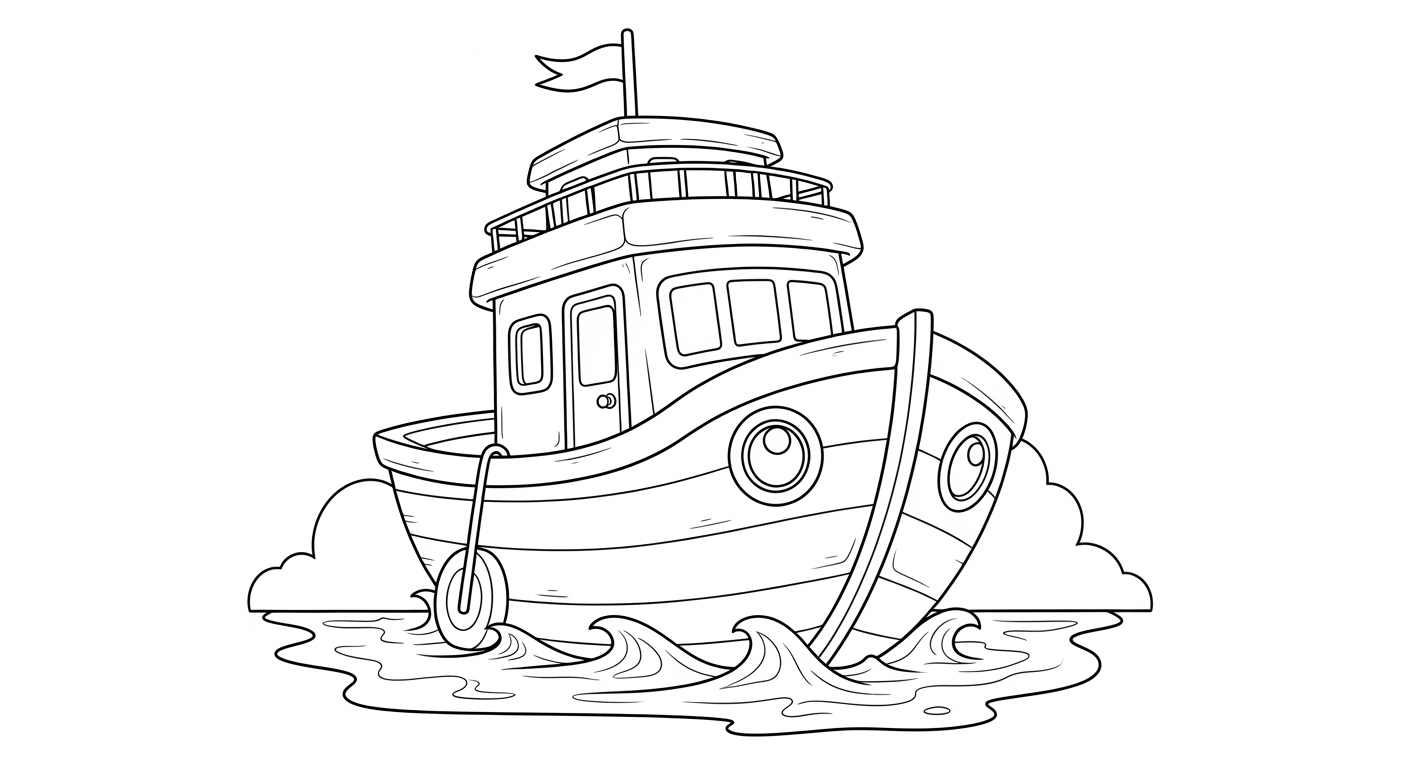 Desenho de Barcos para colorir e imprimir: número 3