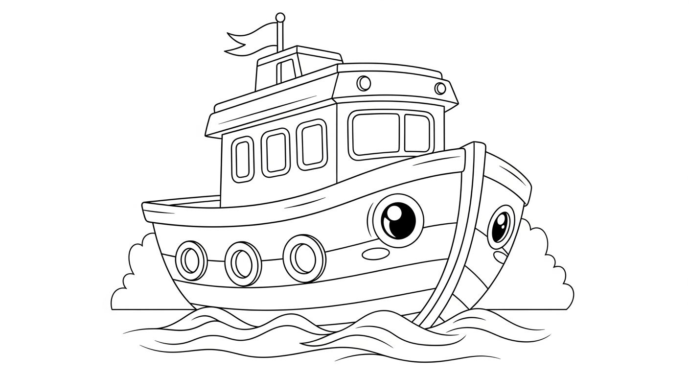 Desenho de Barcos para colorir e imprimir: número 4
