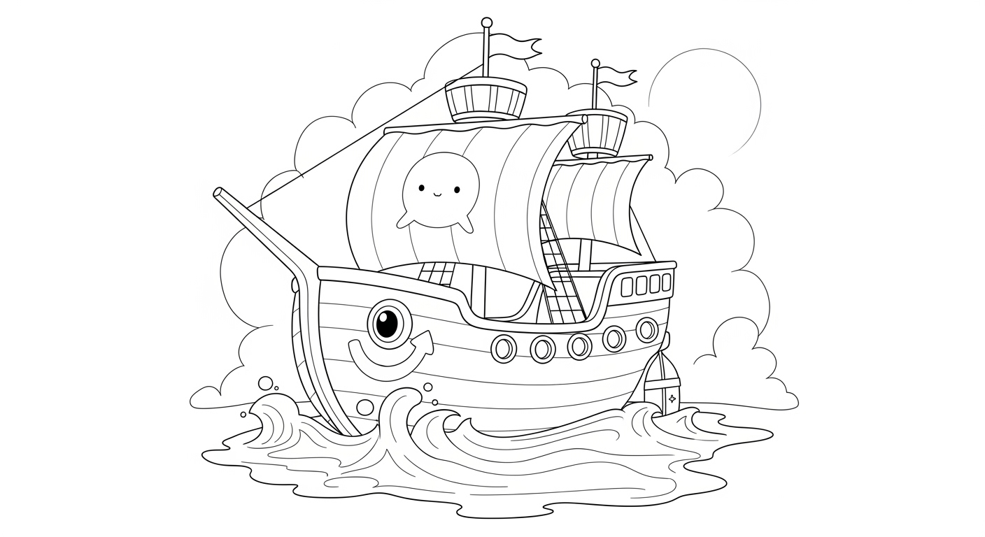 Desenho de Barcos para colorir e imprimir: número 5
