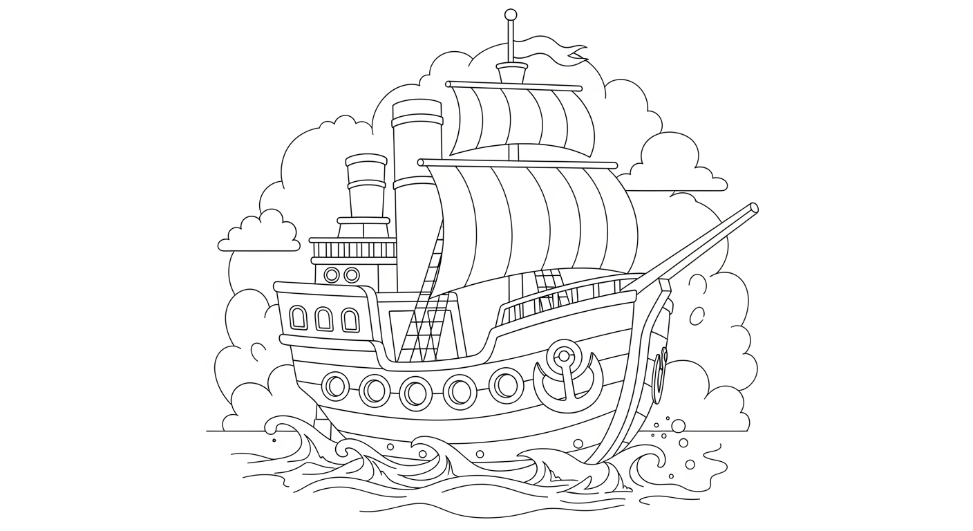 Desenho de Barcos para colorir e imprimir: número 6
