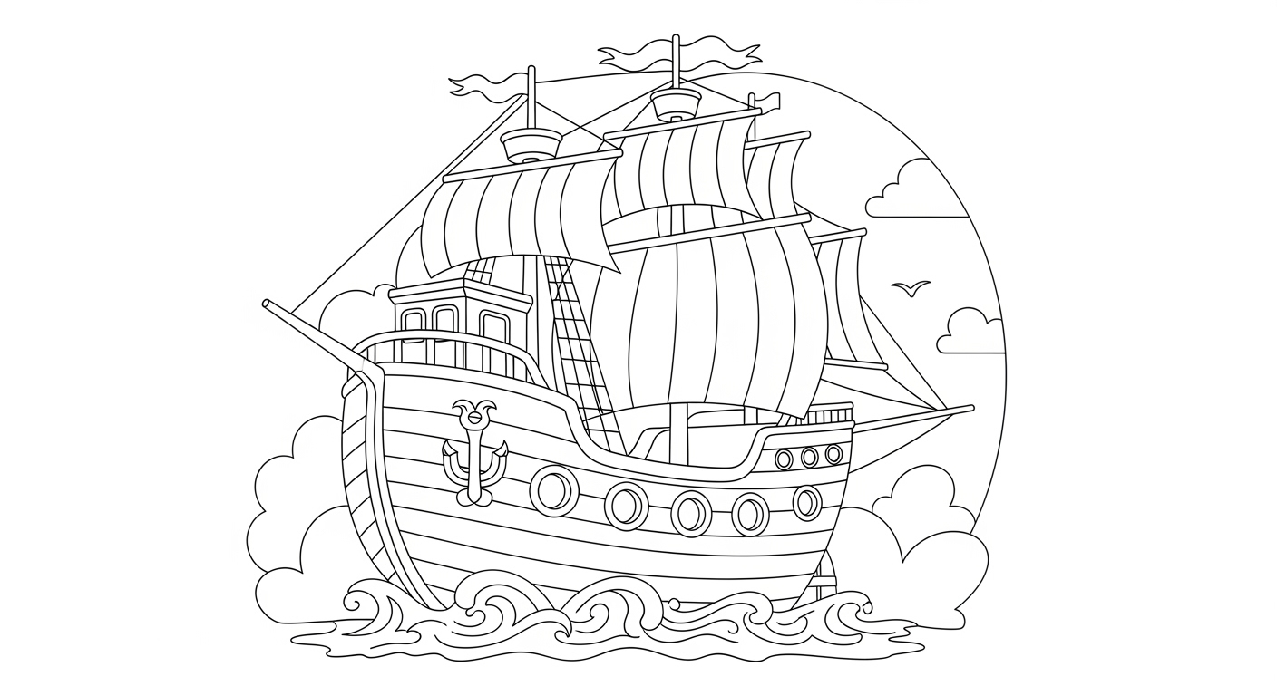 Desenho de Barcos para colorir e imprimir: número 8