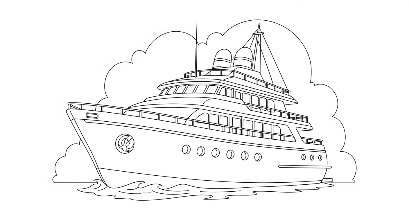 Desenho de Barcos para colorir e imprimir: número 16