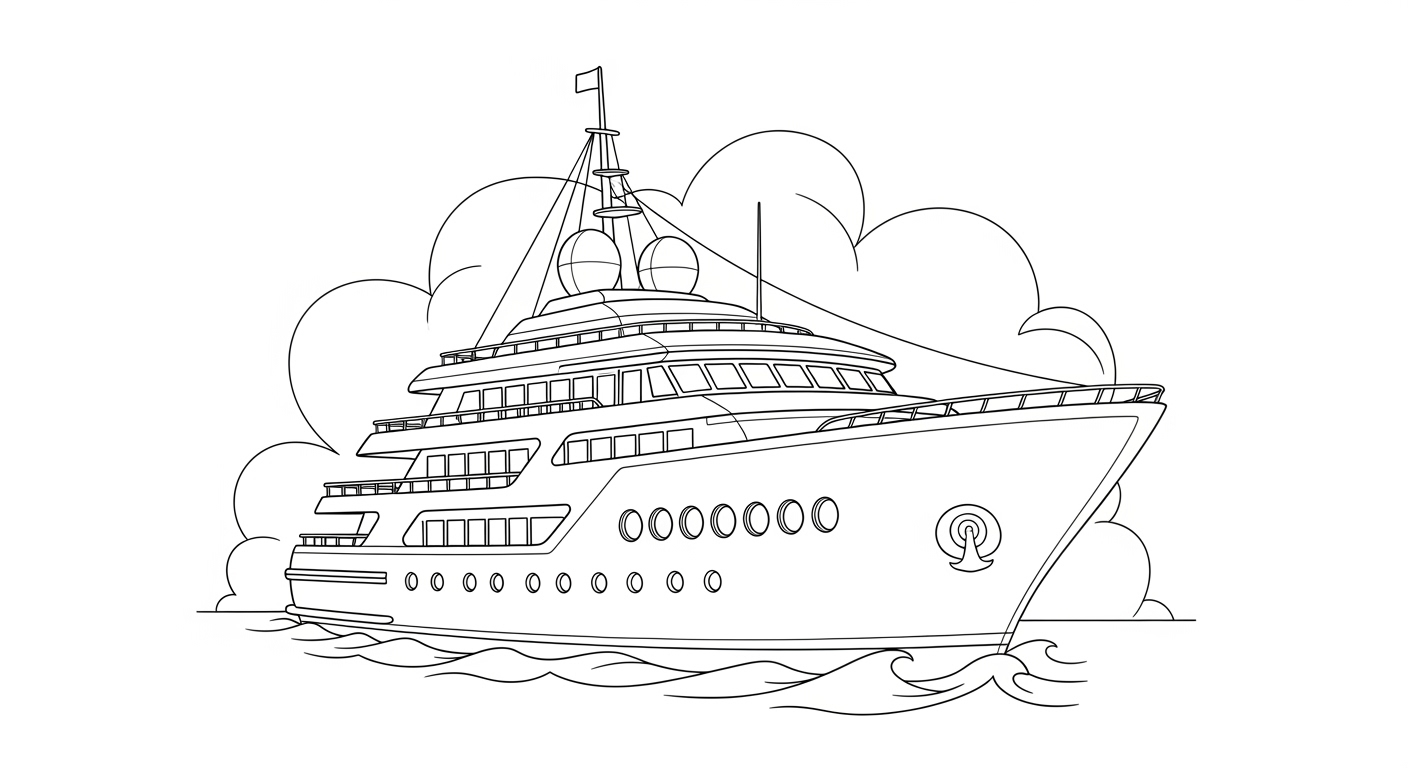 Desenho de Barcos para colorir e imprimir: número 17
