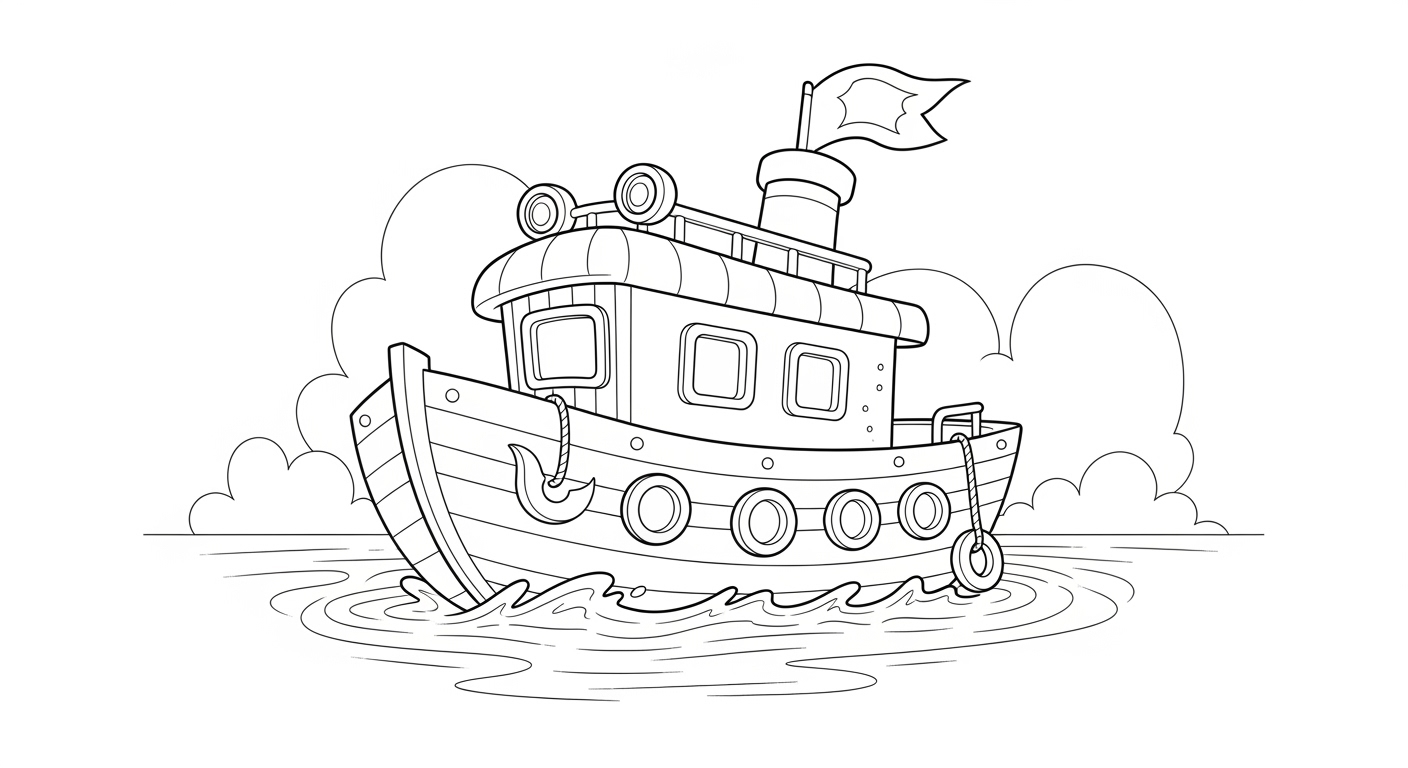 Desenho de Barcos para colorir e imprimir: número 20
