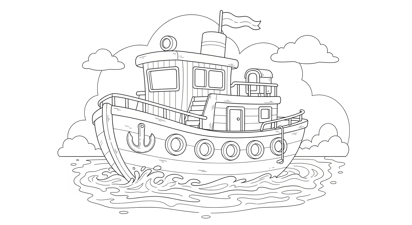 Desenho de Barcos para colorir e imprimir: número 21