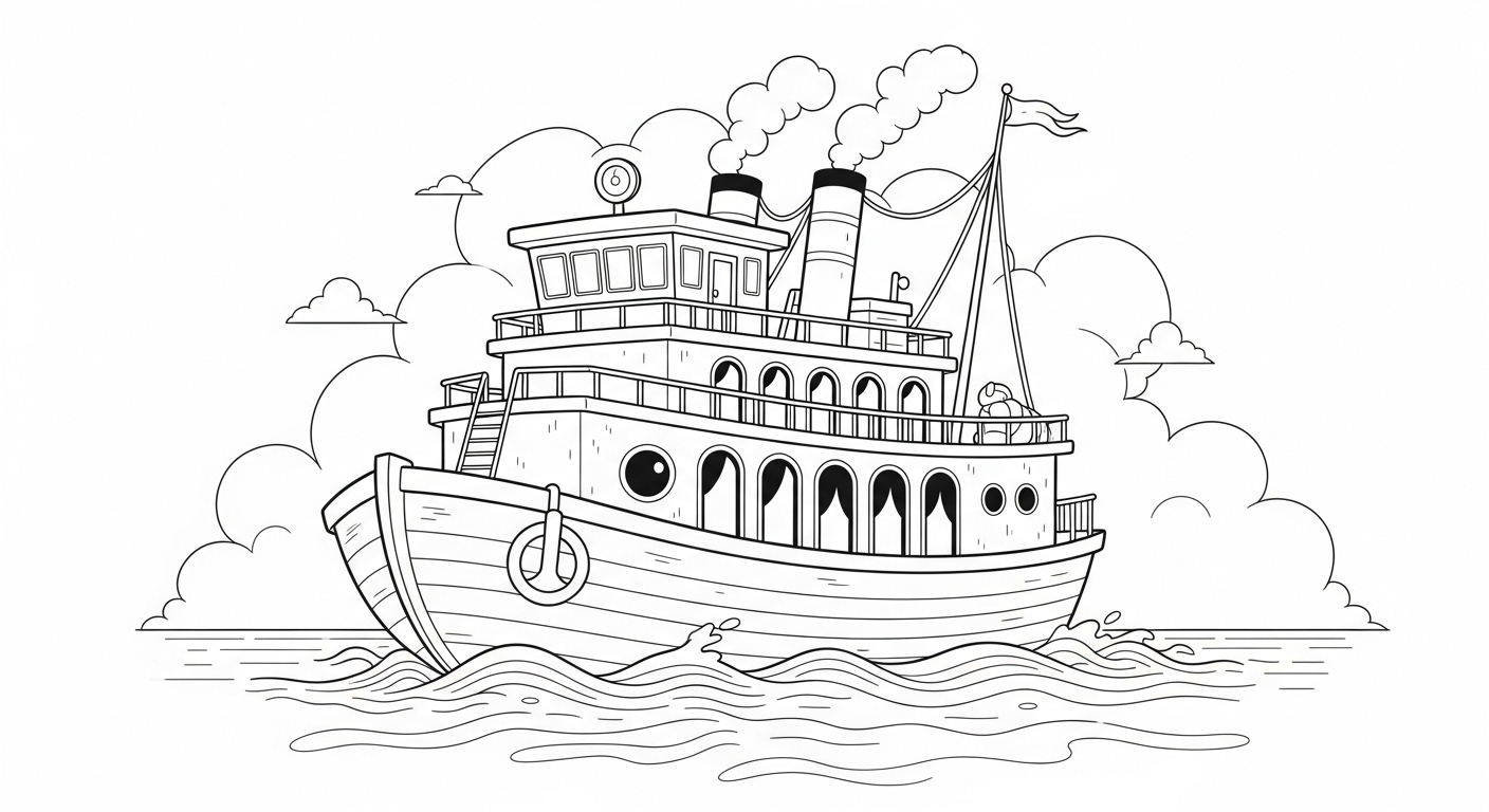 Desenho de Barcos para colorir e imprimir: número 23